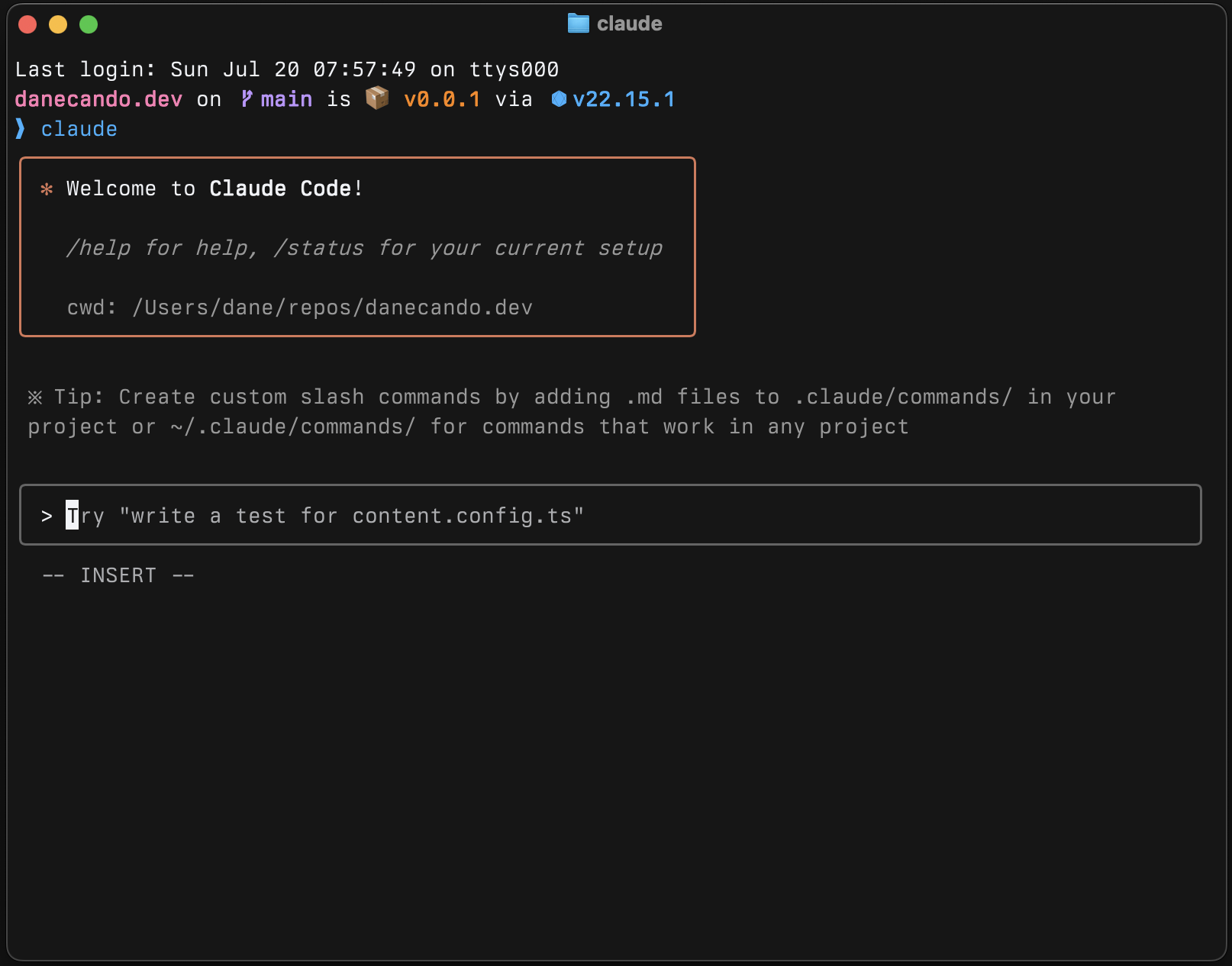 Claude Code in Ghostty terminal emulator